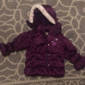 Purple puffer coat